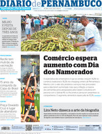 Capa do jornal Diario de Pernambuco 10/06/2023