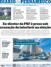 Capa do jornal Diario de Pernambuco 10/08/2023