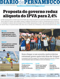 Capa do jornal Diario de Pernambuco 11/08/2023