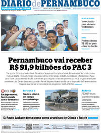 Capa do jornal Diario de Pernambuco 12/08/2023