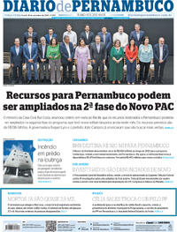 Capa do jornal Diario de Pernambuco 12/09/2023