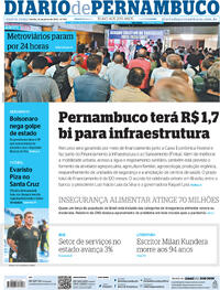 Capa do jornal Diario de Pernambuco 13/07/2023