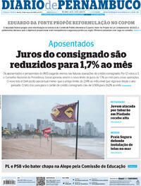 Capa do jornal Diario de Pernambuco 14/03/2023