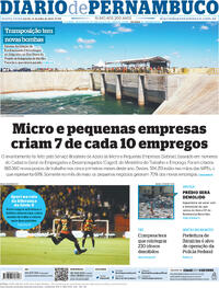 Capa do jornal Diario de Pernambuco 14/07/2023