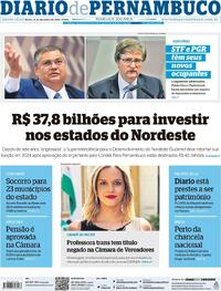 Capa do jornal Diario de Pernambuco 14/12/2023