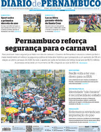 Capa do jornal Diario de Pernambuco 15/02/2023