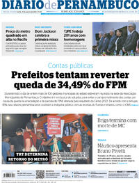 Capa do jornal Diario de Pernambuco 15/08/2023