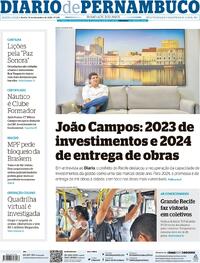 Capa do jornal Diario de Pernambuco 15/12/2023