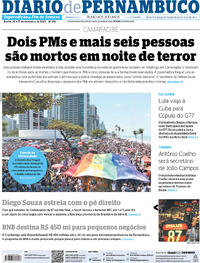 Capa do jornal Diario de Pernambuco 16/09/2023