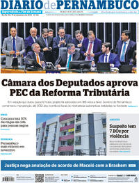 Capa do jornal Diario de Pernambuco 16/12/2023