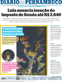 Capa do jornal Diario de Pernambuco 17/02/2023