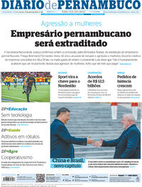 Capa do jornal Diario de Pernambuco 17/04/2023