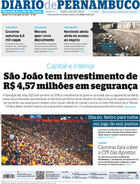 Capa do jornal Diario de Pernambuco 17/06/2023