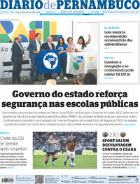 Capa do jornal Diario de Pernambuco 20/04/2023