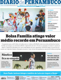 Capa do jornal Diario de Pernambuco 20/06/2023