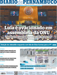 Capa do jornal Diario de Pernambuco 20/09/2023