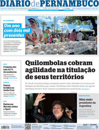 Capa do jornal Diario de Pernambuco 20/11/2023