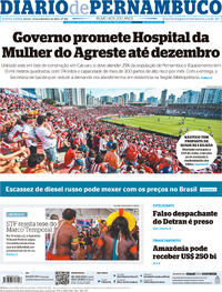 Capa do jornal Diario de Pernambuco 22/09/2023