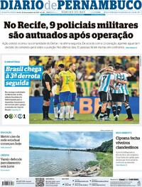 Capa do jornal Diario de Pernambuco 22/11/2023