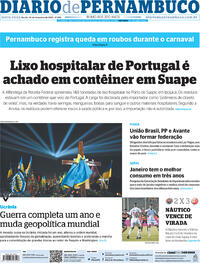 Capa do jornal Diario de Pernambuco 24/02/2023