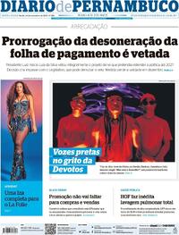 Capa do jornal Diario de Pernambuco 24/11/2023