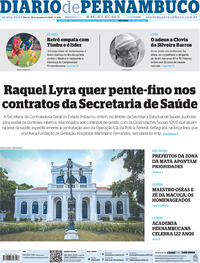 Capa do jornal Diario de Pernambuco 26/01/2023