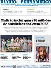 Capa do jornal Diario de Pernambuco 26/06/2023