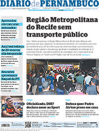 Capa do jornal Diario de Pernambuco 26/07/2023