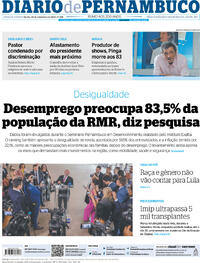 Capa do jornal Diario de Pernambuco 26/09/2023