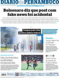 Capa do jornal Diario de Pernambuco 27/04/2023