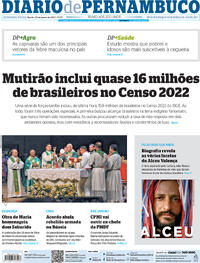 Capa do jornal Diario de Pernambuco 27/06/2023