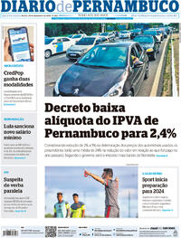 Capa do jornal Diario de Pernambuco 28/12/2023
