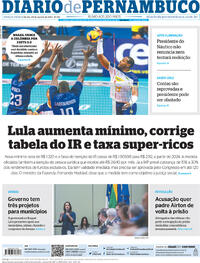 Capa do jornal Diario de Pernambuco 29/08/2023