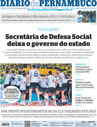 Capa do jornal Diario de Pernambuco 31/08/2023