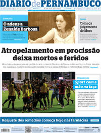Capa do jornal Diario de Pernambuco 01/04/2024