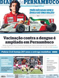 Capa do jornal Diario de Pernambuco 01/05/2024