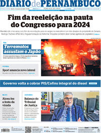 Capa do jornal Diario de Pernambuco 02/01/2024