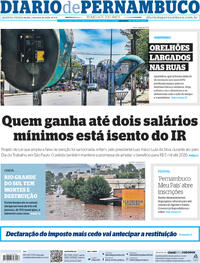 Capa do jornal Diario de Pernambuco 02/05/2024