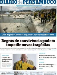 Capa do jornal Diario de Pernambuco 08/01/2024
