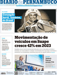 Capa do jornal Diario de Pernambuco 09/01/2024