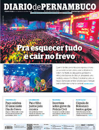 Capa do jornal Diario de Pernambuco 09/02/2024