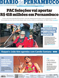 Capa do jornal Diario de Pernambuco 09/05/2024