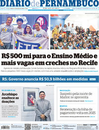Capa do jornal Diario de Pernambuco 10/05/2024