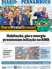 Capa do jornal Diario de Pernambuco 10/08/2024
