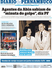 Capa do jornal Diario de Pernambuco 12/07/2024