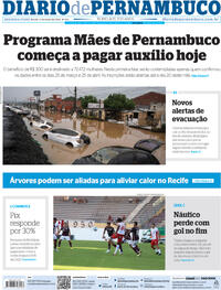 Capa do jornal Diario de Pernambuco 13/05/2024