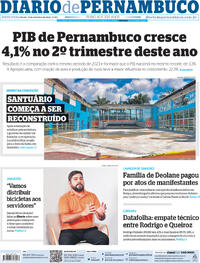 Capa do jornal Diario de Pernambuco 13/09/2024