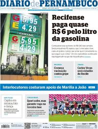 Capa do jornal Diario de Pernambuco 14/03/2024