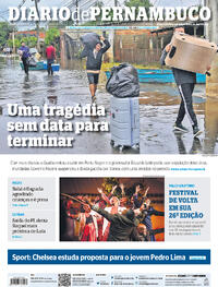 Capa do jornal Diario de Pernambuco 14/05/2024