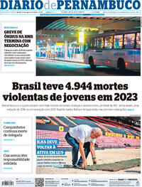 Capa do jornal Diario de Pernambuco 14/08/2024